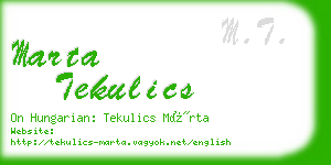 marta tekulics business card